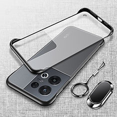 Transparent Crystal Hard Case Back Cover H02 for Oppo Reno8 5G Black