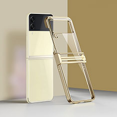 Transparent Crystal Hard Case Back Cover H02 for Samsung Galaxy Z Flip3 5G Gold