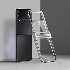 Transparent Crystal Hard Case Back Cover H02 for Samsung Galaxy Z Flip3 5G Silver