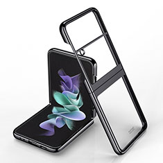 Transparent Crystal Hard Case Back Cover H02 for Samsung Galaxy Z Flip4 5G Black