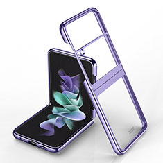 Transparent Crystal Hard Case Back Cover H02 for Samsung Galaxy Z Flip4 5G Purple