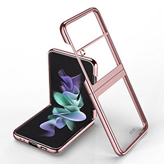Transparent Crystal Hard Case Back Cover H02 for Samsung Galaxy Z Flip4 5G Rose Gold