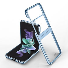 Transparent Crystal Hard Case Back Cover H02 for Samsung Galaxy Z Flip4 5G Sky Blue