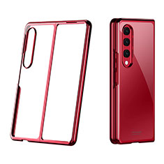 Transparent Crystal Hard Case Back Cover H02 for Samsung Galaxy Z Fold4 5G Red