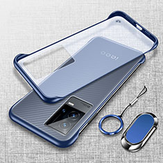 Transparent Crystal Hard Case Back Cover H02 for Vivo iQOO 8 5G Blue