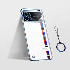 Transparent Crystal Hard Case Back Cover H02 for Vivo iQOO 9 Pro 5G Blue
