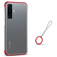 Transparent Crystal Hard Case Back Cover H02 for Vivo X50 5G Red