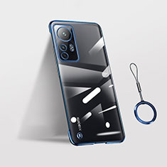 Transparent Crystal Hard Case Back Cover H02 for Xiaomi Mi 12 Pro 5G Blue