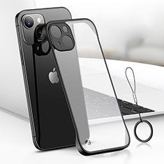 Transparent Crystal Hard Case Back Cover H03 for Apple iPhone 14 Black