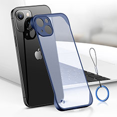 Transparent Crystal Hard Case Back Cover H03 for Apple iPhone 14 Plus Blue