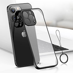 Transparent Crystal Hard Case Back Cover H03 for Apple iPhone 14 Pro Black