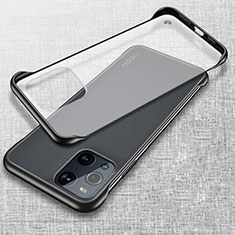 Transparent Crystal Hard Case Back Cover H03 for Oppo Find X3 5G Black