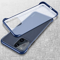 Transparent Crystal Hard Case Back Cover H03 for Oppo Find X3 Pro 5G Blue