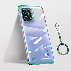 Transparent Crystal Hard Case Back Cover H03 for Oppo Find X5 5G Green