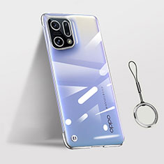 Transparent Crystal Hard Case Back Cover H03 for Oppo Find X5 5G Silver