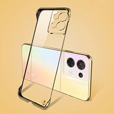 Transparent Crystal Hard Case Back Cover H03 for Oppo Reno8 Pro 5G Gold