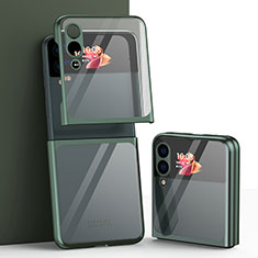 Transparent Crystal Hard Case Back Cover H03 for Samsung Galaxy Z Flip3 5G Green