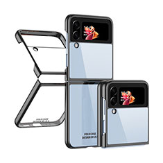 Transparent Crystal Hard Case Back Cover H03 for Samsung Galaxy Z Flip4 5G Black