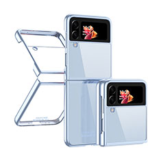 Transparent Crystal Hard Case Back Cover H03 for Samsung Galaxy Z Flip4 5G Blue