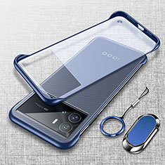 Transparent Crystal Hard Case Back Cover H03 for Vivo iQOO 9 5G Blue