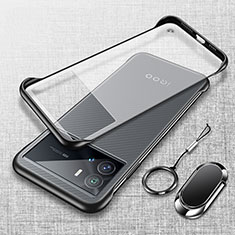 Transparent Crystal Hard Case Back Cover H03 for Vivo iQOO 9 Pro 5G Black