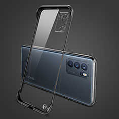 Transparent Crystal Hard Case Back Cover H04 for Oppo Reno6 5G Black