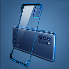 Transparent Crystal Hard Case Back Cover H04 for Oppo Reno6 5G Blue