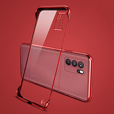 Transparent Crystal Hard Case Back Cover H04 for Oppo Reno6 5G Red