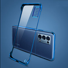 Transparent Crystal Hard Case Back Cover H04 for Oppo Reno6 Pro 5G Blue