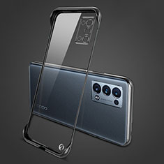 Transparent Crystal Hard Case Back Cover H04 for Oppo Reno6 Pro+ Plus 5G Black