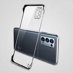 Transparent Crystal Hard Case Back Cover H04 for Oppo Reno6 Pro+ Plus 5G Silver