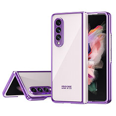 Transparent Crystal Hard Case Back Cover H04 for Samsung Galaxy Z Fold4 5G Purple