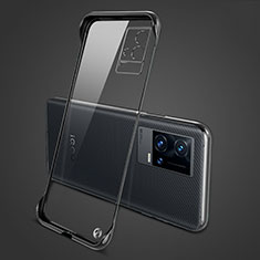 Transparent Crystal Hard Case Back Cover H04 for Vivo iQOO 8 5G Black