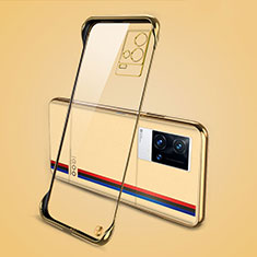 Transparent Crystal Hard Case Back Cover H04 for Vivo iQOO 8 5G Gold