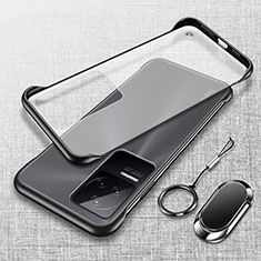 Transparent Crystal Hard Case Back Cover H04 for Xiaomi Poco F4 5G Black