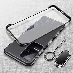 Transparent Crystal Hard Case Back Cover H04 for Xiaomi Redmi K50 5G Black