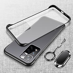 Transparent Crystal Hard Case Back Cover H04 for Xiaomi Redmi Note 11 Pro+ Plus 5G Black