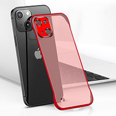 Transparent Crystal Hard Case Back Cover H05 for Apple iPhone 13 Mini Red