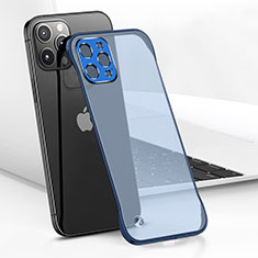 Transparent Crystal Hard Case Back Cover H05 for Apple iPhone 13 Pro Max Blue