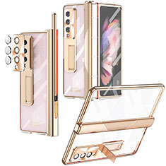 Transparent Crystal Hard Case Back Cover H05 for Samsung Galaxy Z Fold4 5G Gold