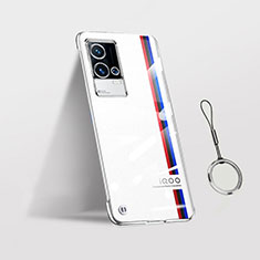 Transparent Crystal Hard Case Back Cover H05 for Vivo iQOO 8 5G Silver