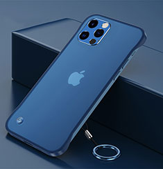 Transparent Crystal Hard Case Back Cover H06 for Apple iPhone 13 Pro Blue