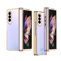 Transparent Crystal Hard Case Back Cover H06 for Samsung Galaxy Z Fold4 5G Gold