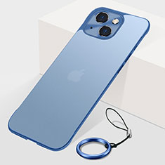 Transparent Crystal Hard Case Back Cover H07 for Apple iPhone 13 Blue