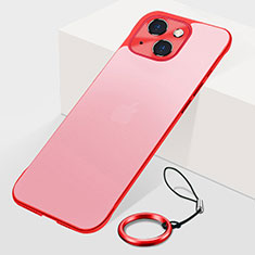 Transparent Crystal Hard Case Back Cover H07 for Apple iPhone 13 Red