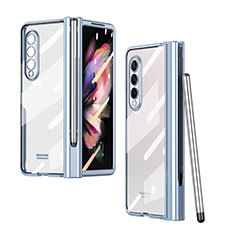 Transparent Crystal Hard Case Back Cover H07 for Samsung Galaxy Z Fold4 5G Blue