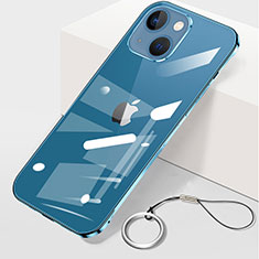 Transparent Crystal Hard Case Back Cover H09 for Apple iPhone 13 Blue