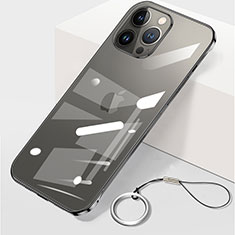 Transparent Crystal Hard Case Back Cover H09 for Apple iPhone 13 Pro Black