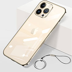 Transparent Crystal Hard Case Back Cover H09 for Apple iPhone 14 Pro Gold
