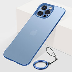 Transparent Crystal Hard Case Back Cover H10 for Apple iPhone 13 Pro Blue